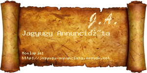 Jagyugy Annunciáta névjegykártya